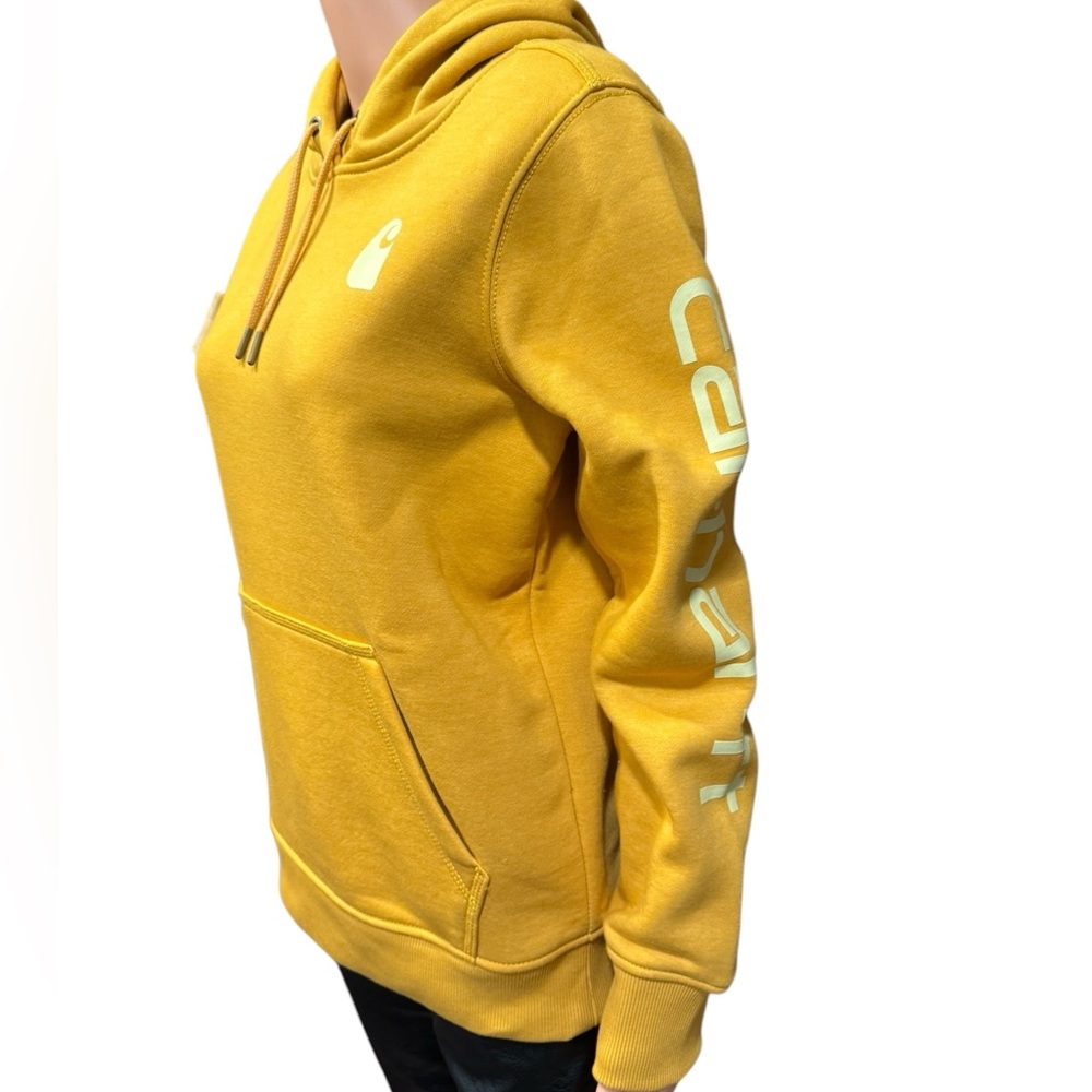 CARHARTT Relaxed Fit Midweight Logo Sleeve Graphic Hoodie Kangaroo Pocket NWT XS - Picture 5 of 10
